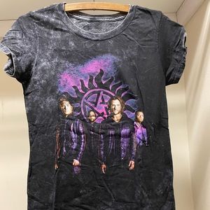 Supernatural Character Symbol Black Short Sleeve Shirt